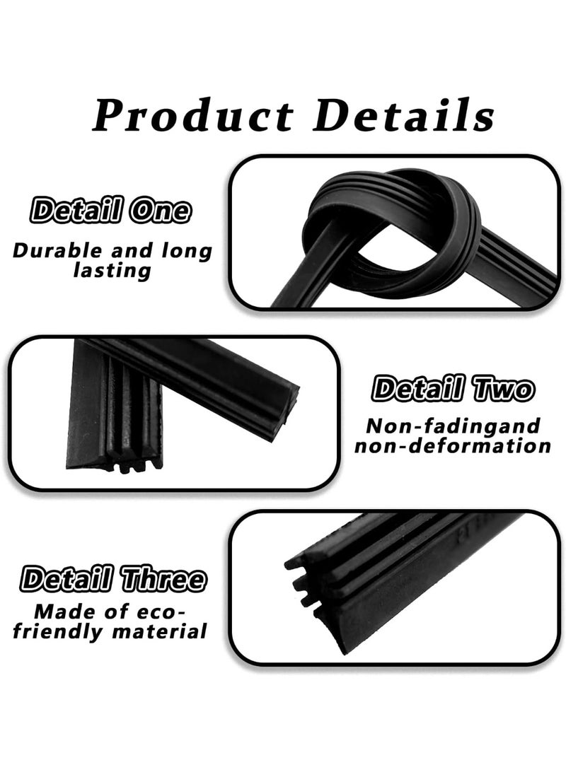 4 Pack Windshield Wiper Blades Refills, DIY Adjustable Windscreen Wiper Rubber Strips, Frameless Window Boneless Insert Silicone Strips, Universal for Car, Truck, SUV (25.59Inch) - Image 4