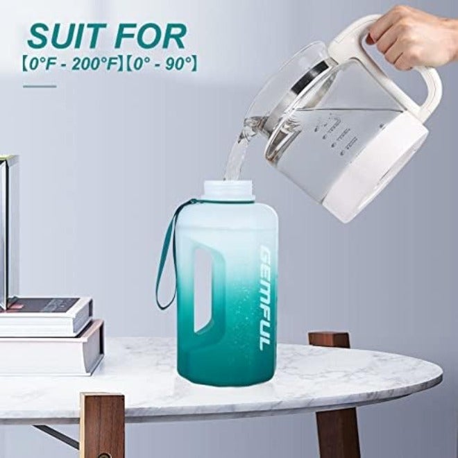 GEMFUL Water Bottle with Motivational Time Marker - 2.2 Liter Daily Hydration Tracker Jug BPA Free for Office Man Women  Wellness - Image 5