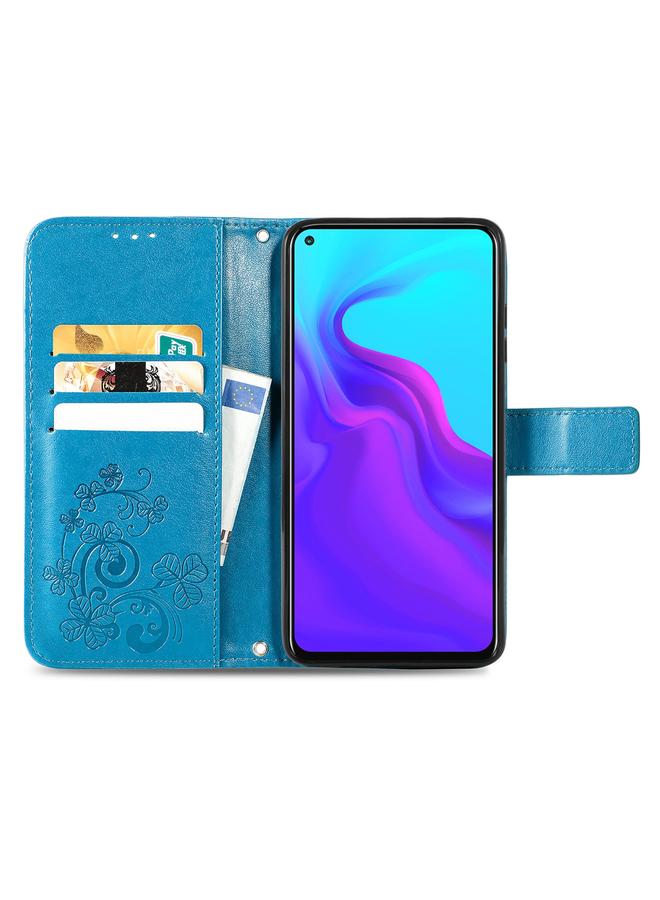 اس-توب جراب لهاتف Cubot X30، جراب جلدي منقوش بأربع أوراق لحماية الهاتف المحمول مع حبل وفتحة للبطاقات ومحفظة ووظيفة حامل - Image 3