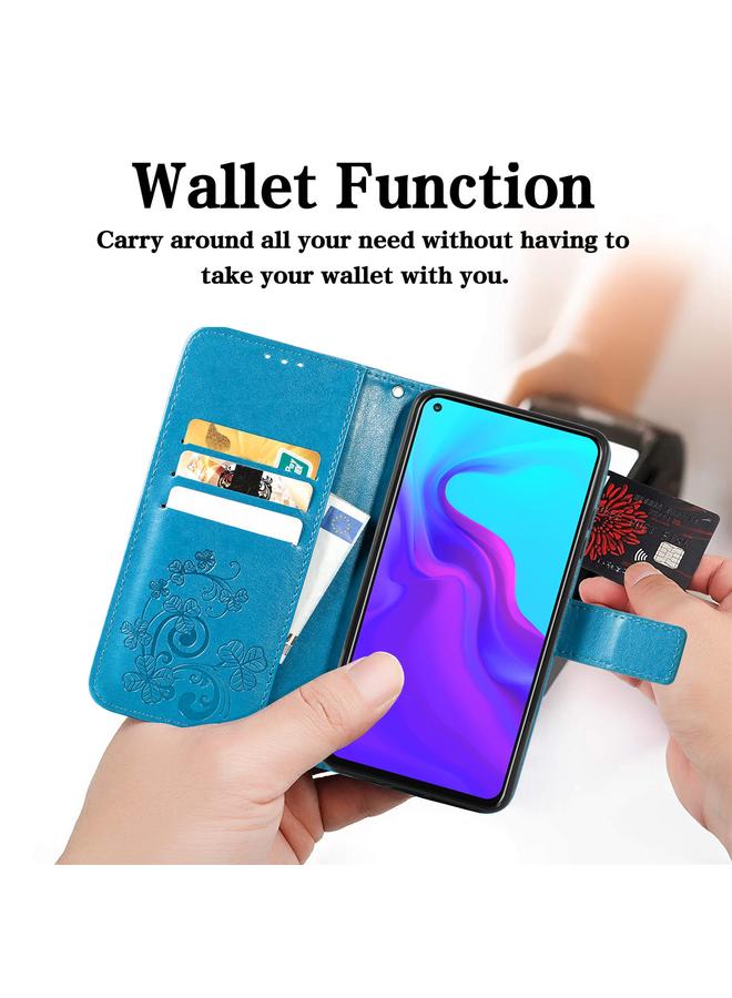 اس-توب جراب لهاتف Cubot X30، جراب جلدي منقوش بأربع أوراق لحماية الهاتف المحمول مع حبل وفتحة للبطاقات ومحفظة ووظيفة حامل - Image 5