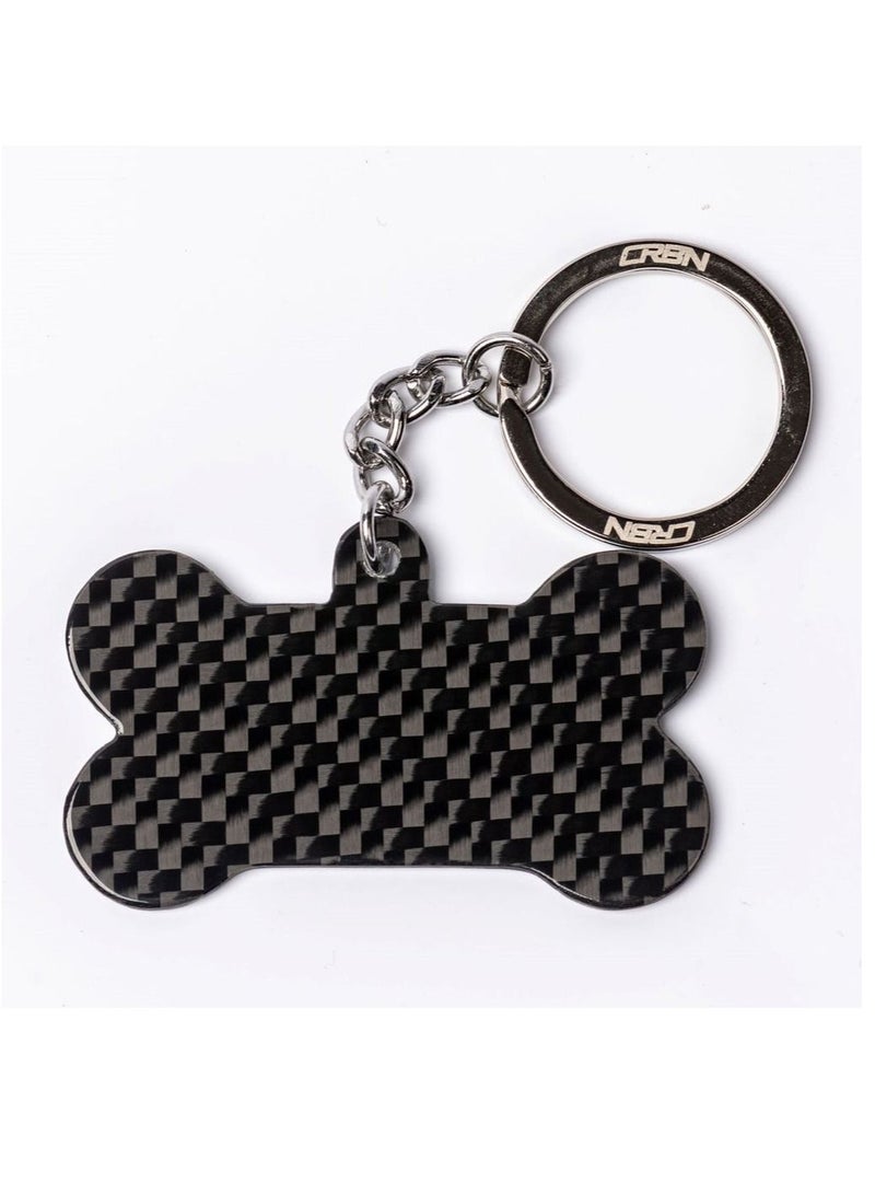 سي ار بي ان سلسلة مفاتيح من ألياف الكربون على شكل كلب بشكل عظمي - Image 1