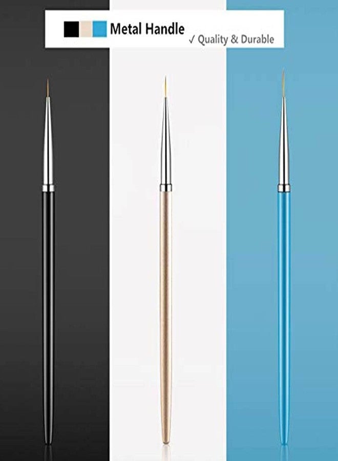 Prosopyare 3Pcs Nail Art Brushes Fine Liner,Nail Art Design Tools for DIY Nail Painting Drawing(7/9/11mm) - Image 5