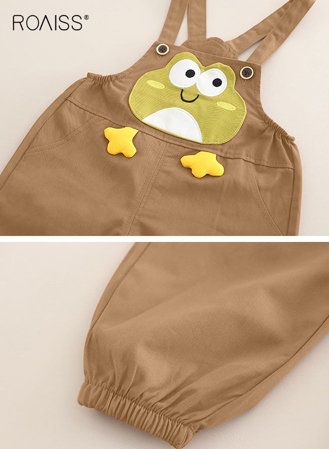 roaiss Toddler Boys Sweatshirt and Overalls Set with Vivid Patterns, Adorable Spring and Autumn Outfit with Long Sleeve Top and Suspender Trousers, 2 Piece Comortable Clothing Set for Little Boys - Image 4
