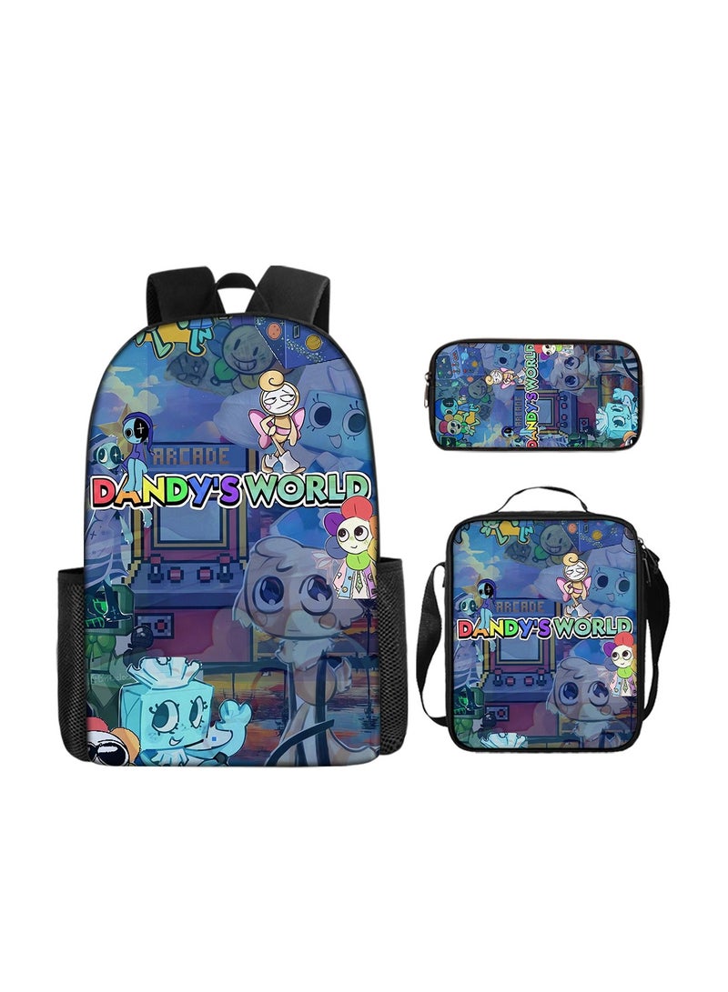 Backpacker 3D Dandy's World Print School Backpack Backpack 29*16*42CM + Shoulder Bag 19*6*23CM + Pen Bag 24*7*11CM Three-piece Set - Image 1