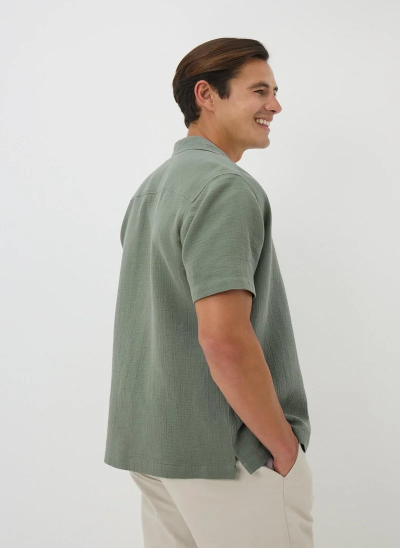 Matalan Sage Double Cloth Shirt