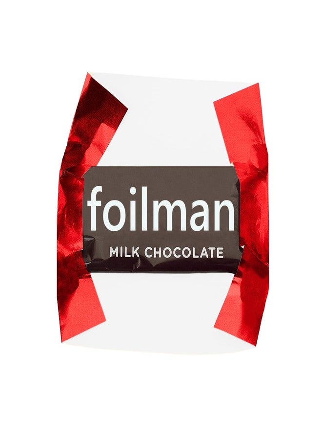 FOILMAN Foil Wrapper - Pack of 100 Candy Bar Wrappers with Thick Paper Backing - Folds and Wraps Well - Best for Wrapping 1.55Oz Candies/Chocolate Bars/Gifts - Size 6 x 7.5-inch (Red) - Image 1