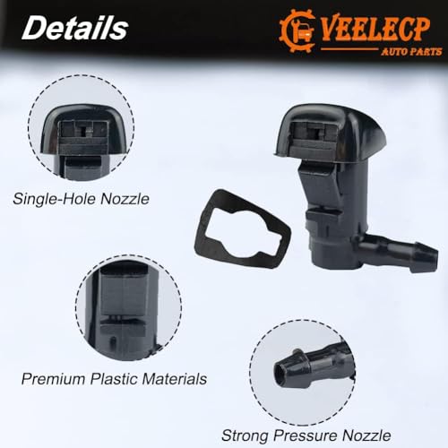 VEELECP One Pair Windshield Washer Nozzle Sprayers Kit Compatible with Fusion Milan MKZ Select Models Front Windshield Washer Squirter Nozzle - Image 3