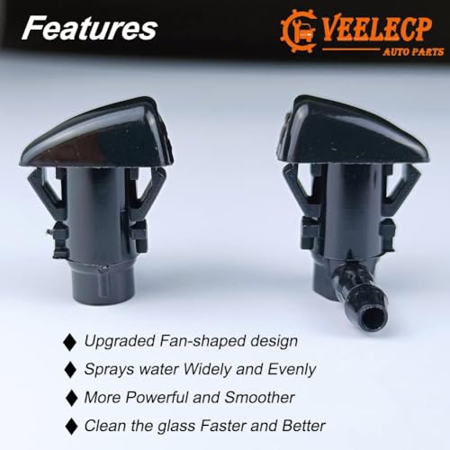 VEELECP One Pair Windshield Washer Nozzle Sprayers Kit Compatible with Fusion Milan MKZ Select Models Front Windshield Washer Squirter Nozzle - Image 2