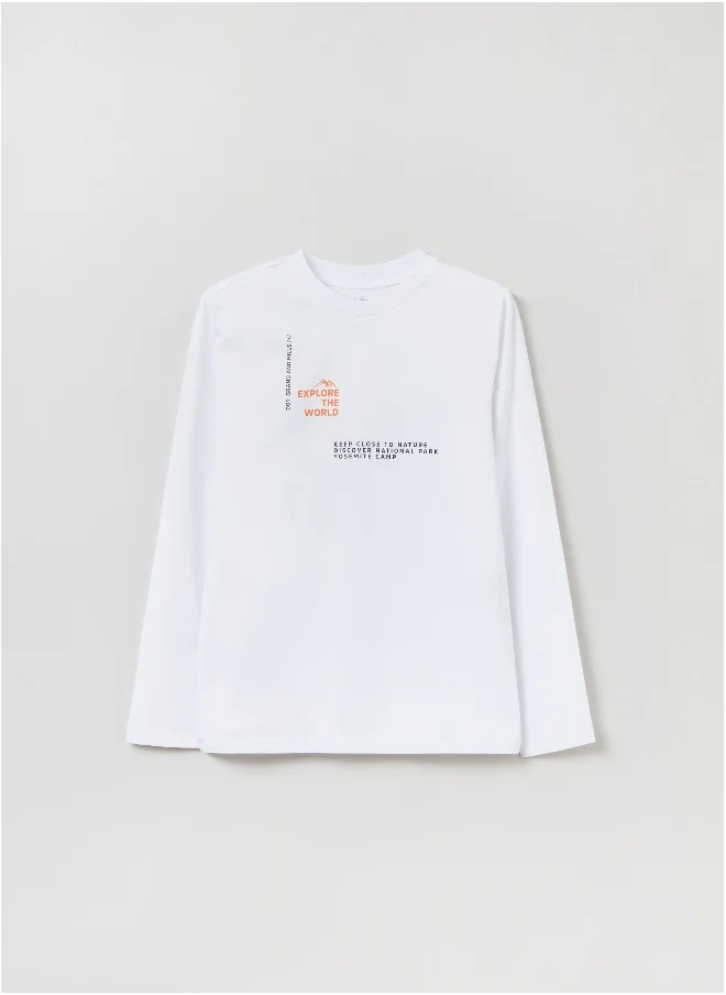 Ovs OVS Grand&Hills Long-Sleeved T-Shirt With Lettering Print