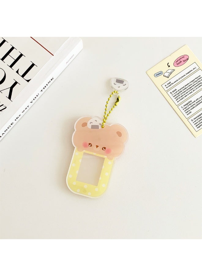 NIBEMINENT 1 - Piece Cartoon Acrylic Magnetic Suction Kpop Photo Card Holder Pendant Key Chain ID Badge Holder ID Card Holder Photo Card Protector for School ID Office ID Access Card for Women Girls - Image 1