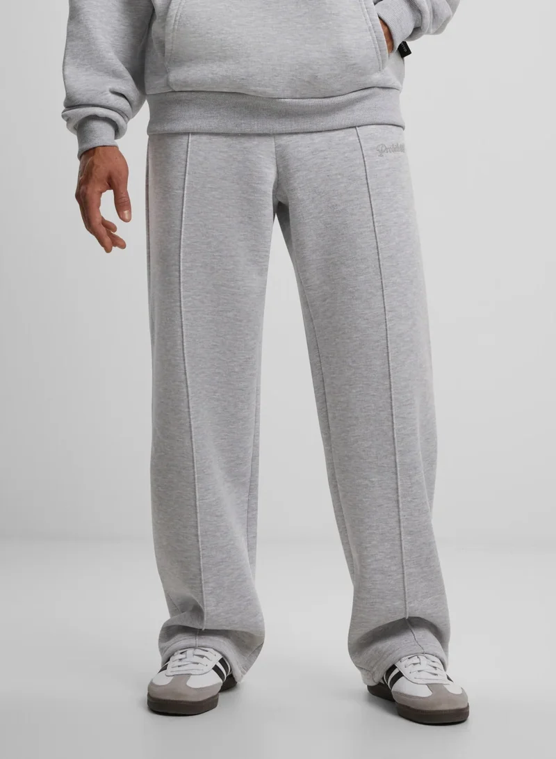 Prohibited Grey Melange Loose Fit Sweatpants  | Best Price UAE