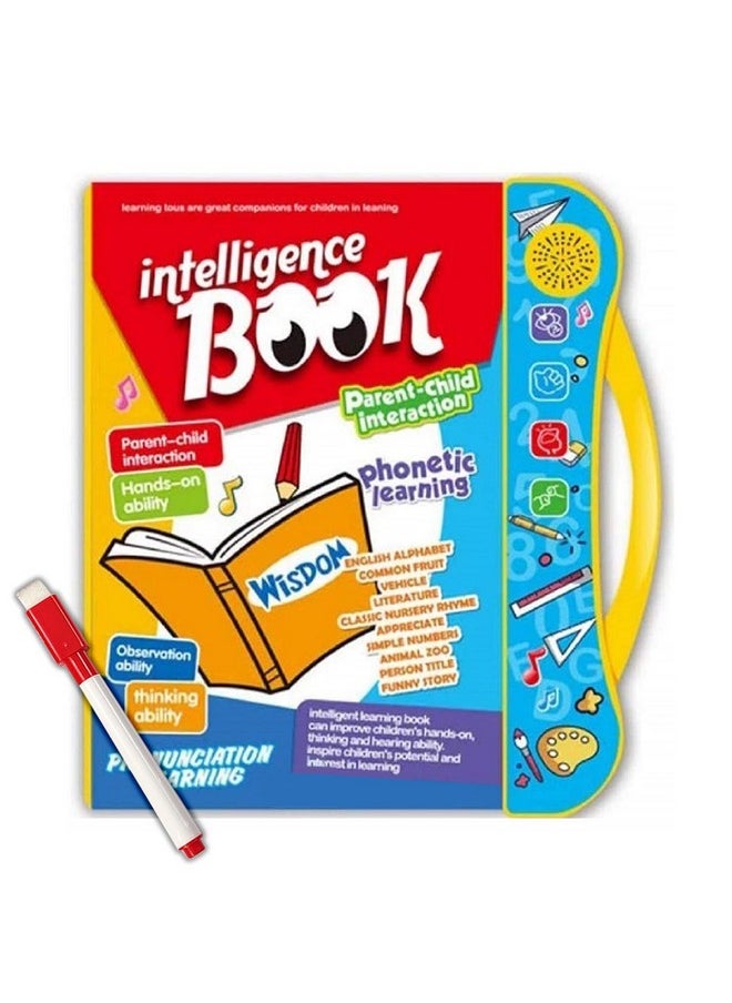 أن أتش آر كتاب ذكاء الأطفال من NHR، كتاب تعليم الحروف والكلمات الإنجليزية بالصوت، ألعاب تعليمية ممتعة، أنشطة بالأرقام والأشكال والحيوانات، كتاب تعليم صوتي للأطفال الصغار (كتاب إلكتروني، متعدد اللغات)  - Image 1