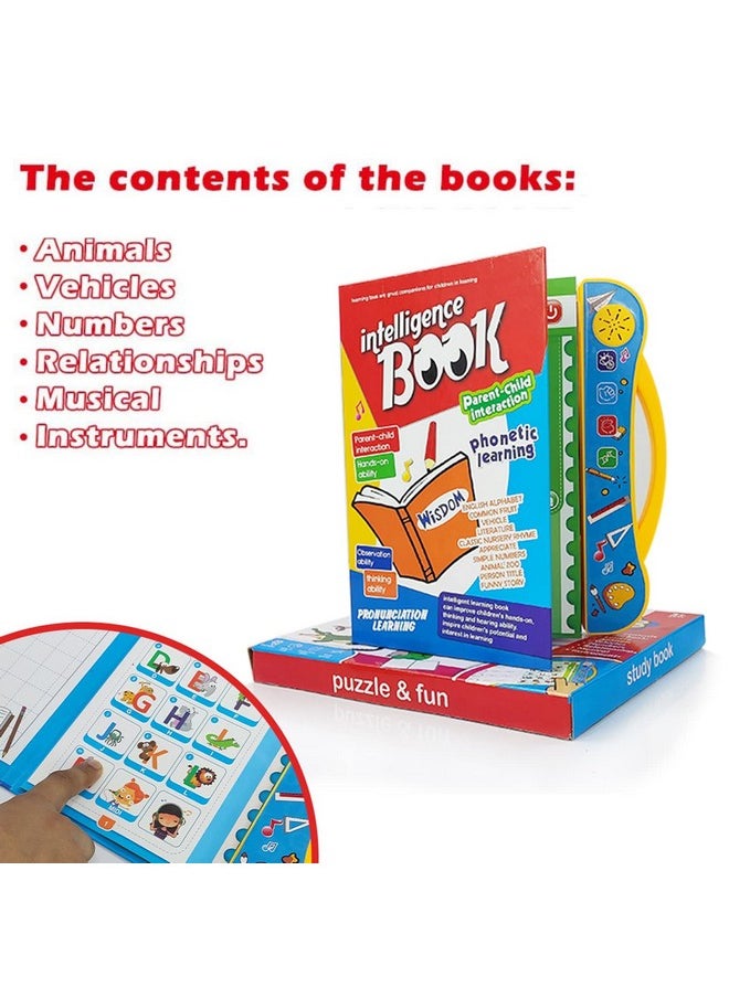 أن أتش آر كتاب ذكاء الأطفال من NHR، كتاب تعليم الحروف والكلمات الإنجليزية بالصوت، ألعاب تعليمية ممتعة، أنشطة بالأرقام والأشكال والحيوانات، كتاب تعليم صوتي للأطفال الصغار (كتاب إلكتروني، متعدد اللغات)  - Image 2