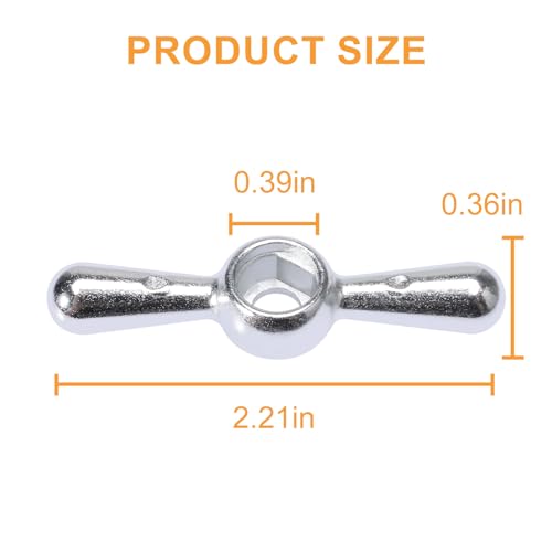 VIDABTE PP20617 Replacement Tee Handle with Square Broach in Chrome, Outdoor Faucet Water Spigot Handle, Metal Outside Faucet Hose Bibb T-Handles, Square Broach (2 pcs) - Image 3