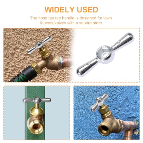 VIDABTE PP20617 Replacement Tee Handle with Square Broach in Chrome, Outdoor Faucet Water Spigot Handle, Metal Outside Faucet Hose Bibb T-Handles, Square Broach (2 pcs) - Image 4