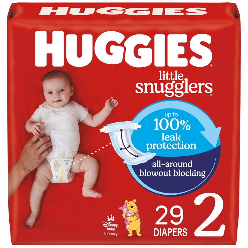 Huggies Size 2 Diapers, Little Snugglers Baby Diapers, Size 2 (12-18 lbs), 29 Count, Packaging May Vary - Image 1