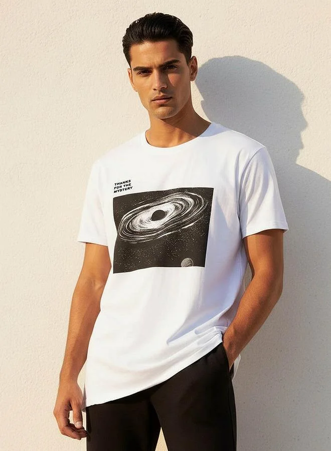 Splash FAV Men Slim Fit Crew Neck Short Sleeves Graphic Print T-shirt