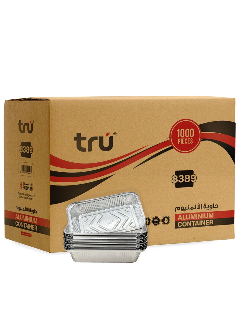 Tru Aluminum Food Containers 8389 890cc 1000pcs with Lids  - Image 1