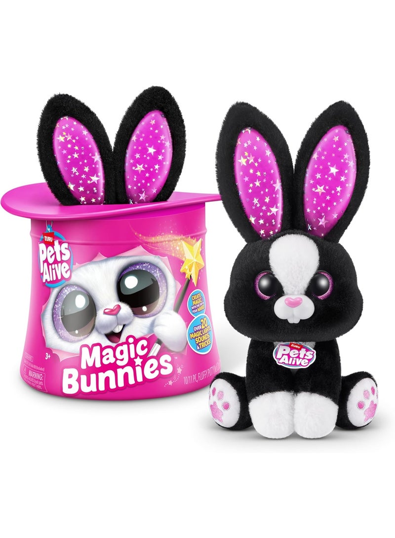ZURU Pets Alive Magic Bunnies by ZURU, Interactive Electronic Plush Surprise Toy, Sootie Edition - Image 5