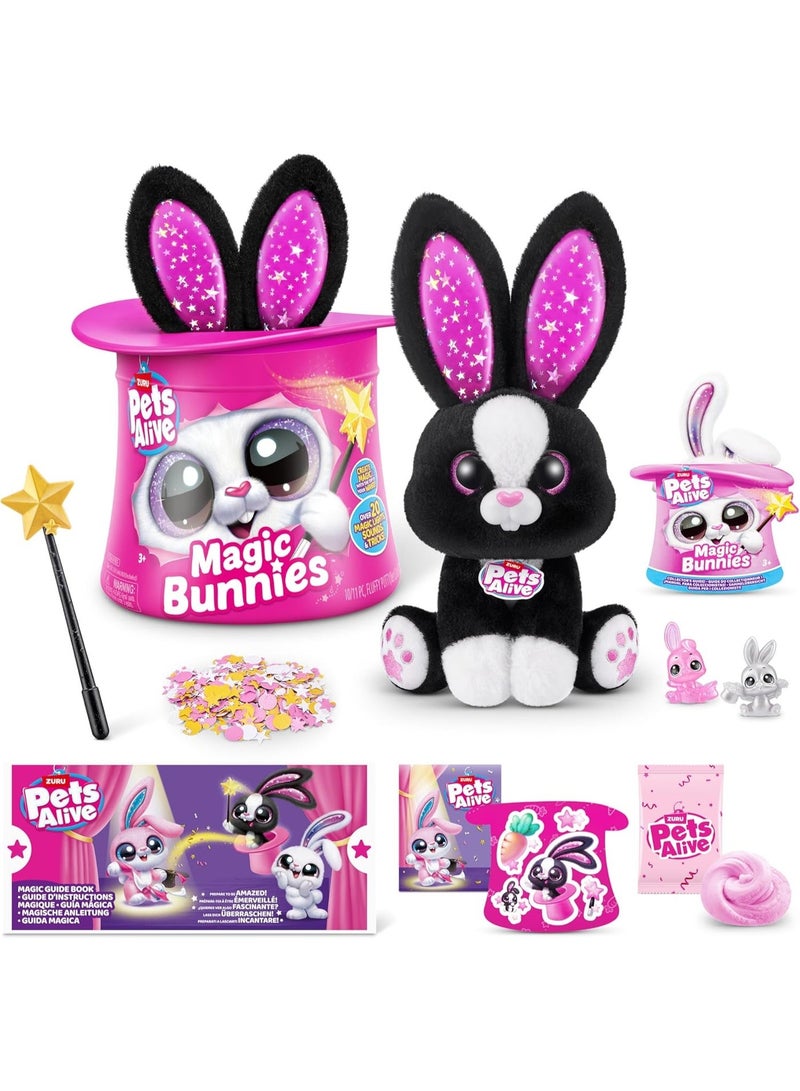 ZURU Pets Alive Magic Bunnies by ZURU, Interactive Electronic Plush Surprise Toy, Sootie Edition - Image 1