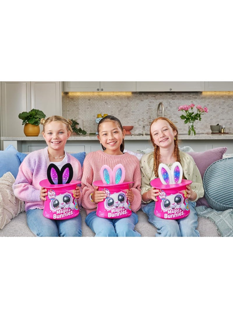 ZURU Pets Alive Magic Bunnies by ZURU, Interactive Electronic Plush Surprise Toy, Sootie Edition - Image 3
