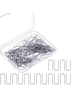 Hotop Hotop 100 Pcs High Temperature Nichrome Wire Jump Rings, 21 Gauge with Plastic Storage Box, U Hanger Hooks for Hobbyists DIY Pendant, Ceramic Ornaments, Fusing in Glass  - Image 1