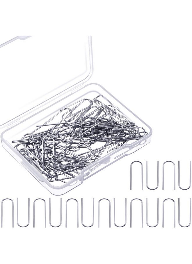 Hotop - Hotop 100 Pcs High Temperature Nichrome Wire Jump Rings, 21 Gauge with Plastic Storage Box, U Hanger Hooks for Hobbyists DIY Pendant, Ceramic Ornaments, Fusing in Glass - Image 1