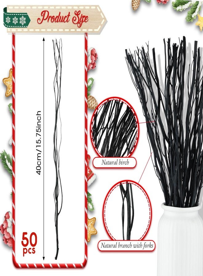 Xinnun 50 Pcs Curly Willow Branches Decorative Dried Willow Vase Filler Tree Branches for Artificial Twigs Sticks for DIY Crafts Home Decor(Black,15.75 Inch) - Image 2