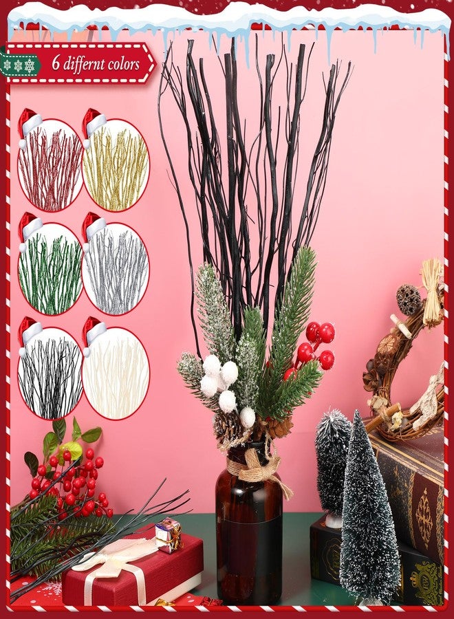 Xinnun 50 Pcs Curly Willow Branches Decorative Dried Willow Vase Filler Tree Branches for Artificial Twigs Sticks for DIY Crafts Home Decor(Black,15.75 Inch) - Image 3