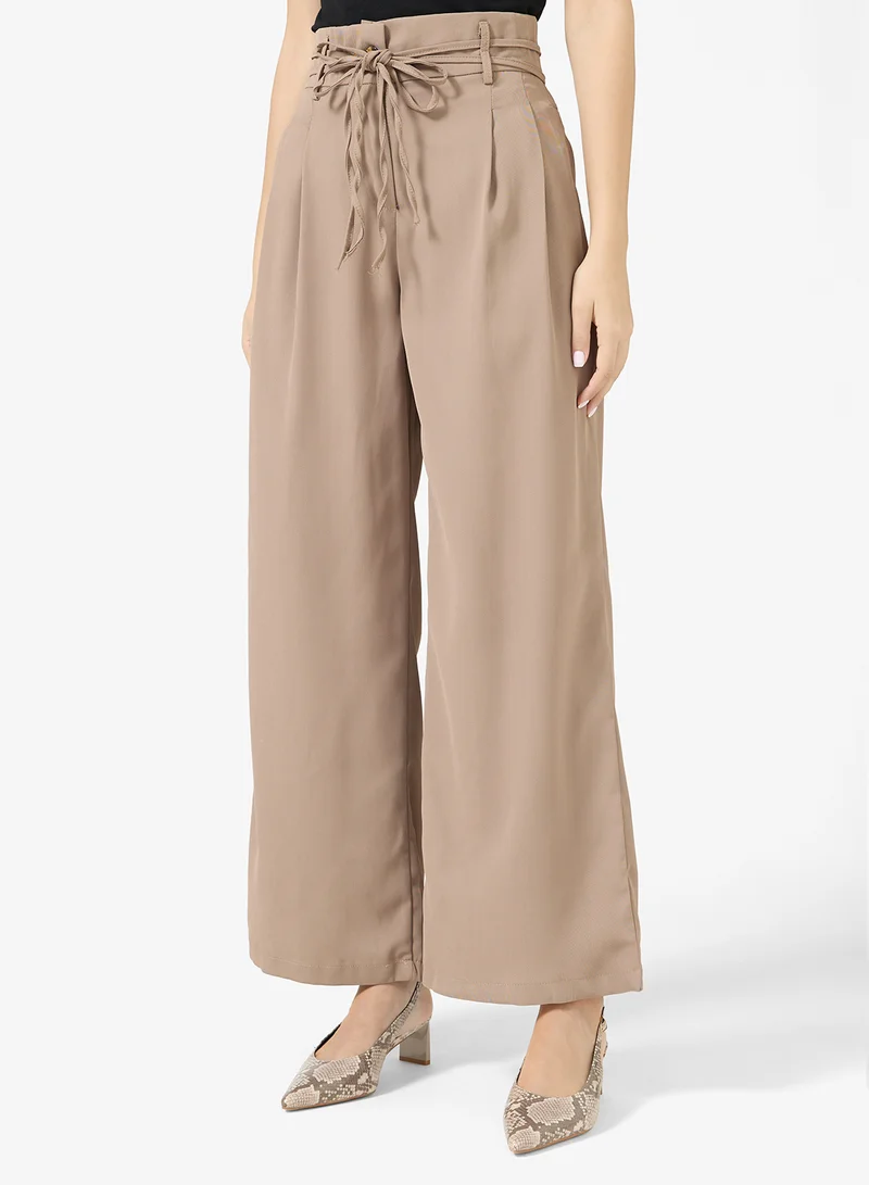 ELLA High Waist Trouser With Waist Tie Detail