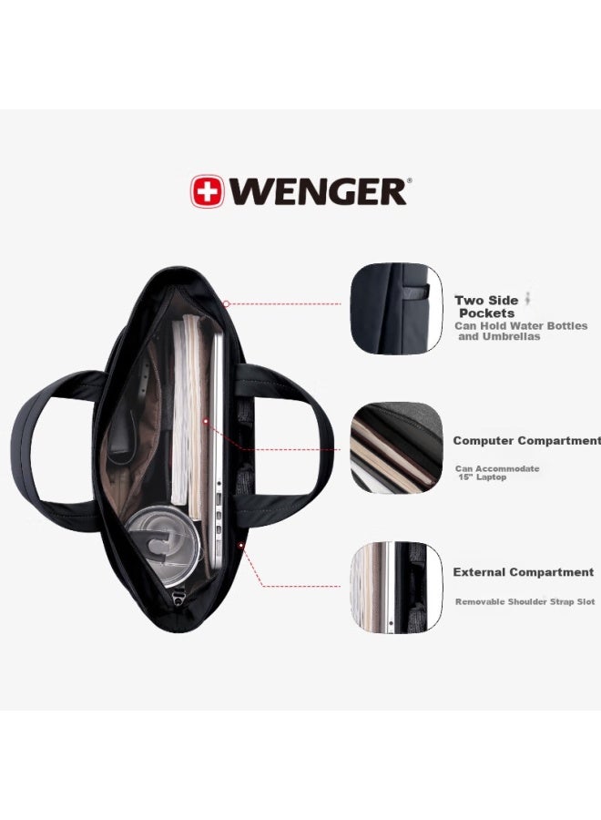 Wenger 15-inch Laptop Bag, Business Backpack, School Bag, Black, Stylish Desig - Image 2