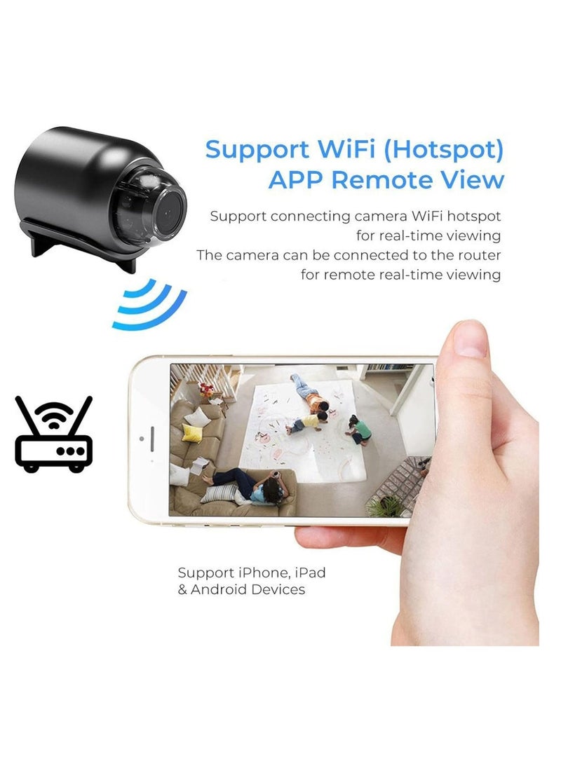 TIGER - Mini WiFi Camera 1080P HD Night Vision – Motion Detection, Remote Monitoring, 160° Wide Angle Micro Baby Monitor for Home, Office, Store, Warehouse (1Pcs) - Image 1
