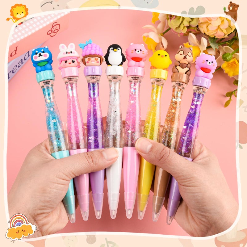LiYiQ 24 PCS Fidget Spinner Pens Cute Fun Pens Kawaii Panda, Capybara, Penguin, Frog and Puppy Shape Cool Ballpoint Pens for Office Home Present - Image 5