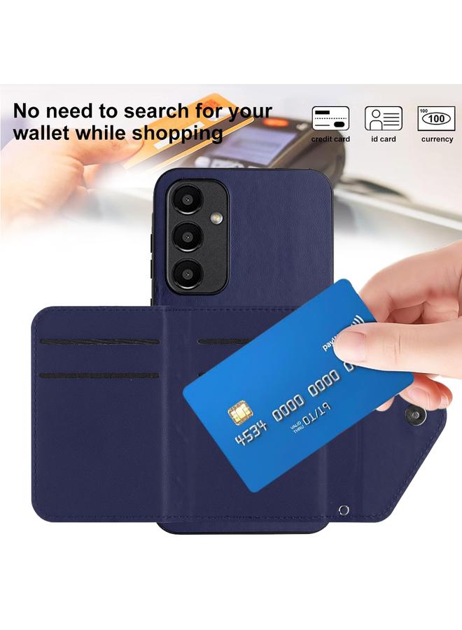 S-TOP Case For Samsung Galaxy A55 Rhombic Texture Card Bag RFID Phone Case with Long Lanyard - Image 5