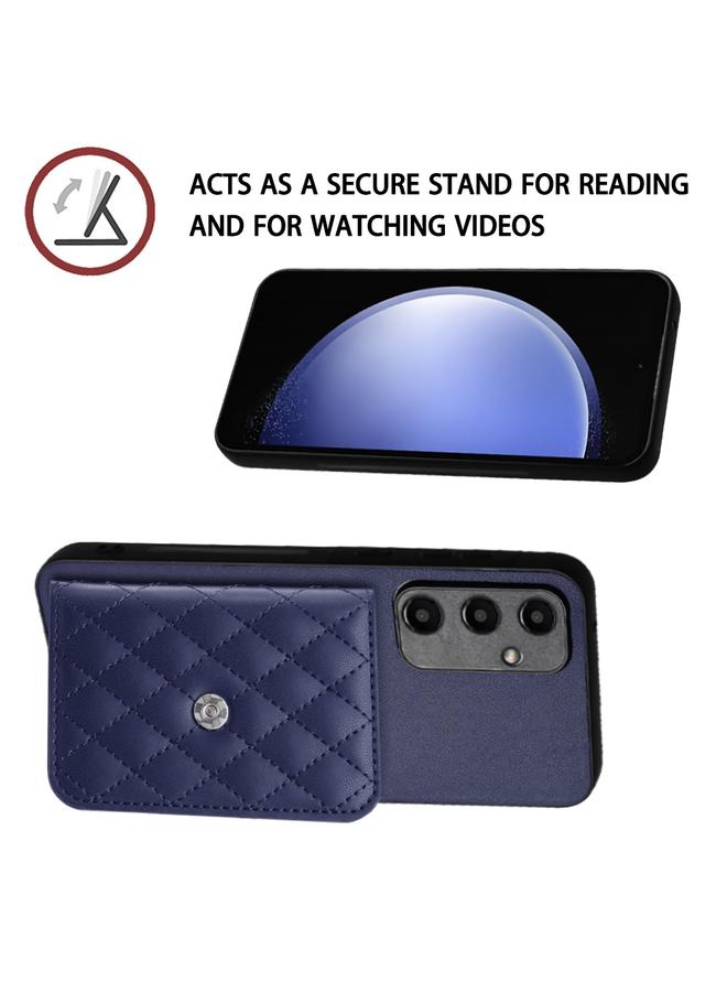 S-TOP Case For Samsung Galaxy A55 Rhombic Texture Card Bag RFID Phone Case with Long Lanyard - Image 3
