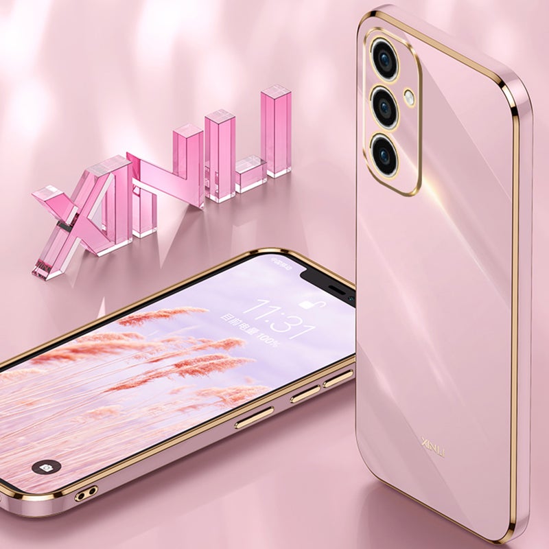 HuHa Case Cover For Samsung Galaxy A35 5G XINLI Straight Edge 6D Electroplate TPU Phone Case with Ring Holder(Mint Green) - Image 4