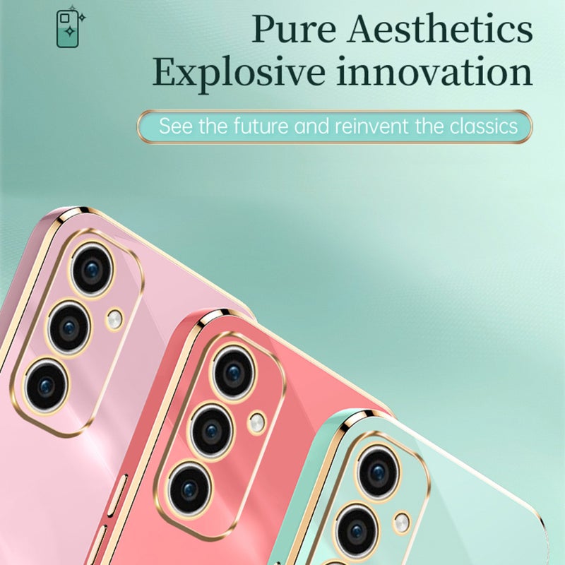 HuHa Case Cover For Samsung Galaxy A35 5G XINLI Straight Edge 6D Electroplate TPU Phone Case with Ring Holder(Mint Green) - Image 5