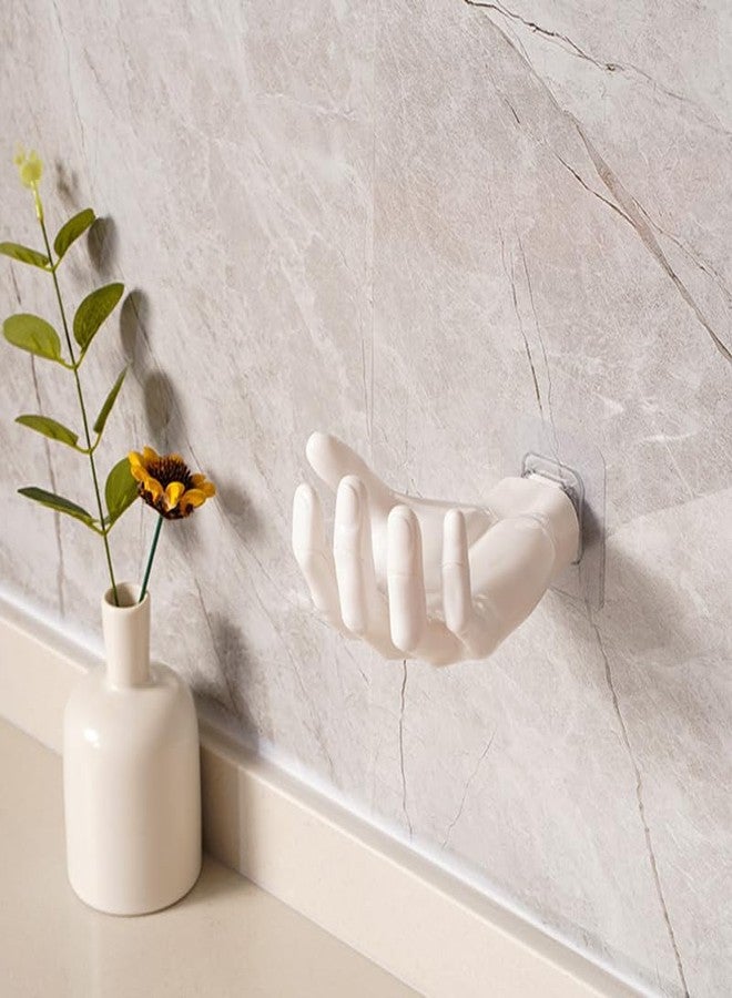 Ximimark 2 pcs Hand Shaped Soap Holder, Wall Mounted Strong Adhesive Hook for Home Storage of Keys and Earphones, Punch-Free Traceless Soap Storage Rack, Bathroom Accessories - Image 4