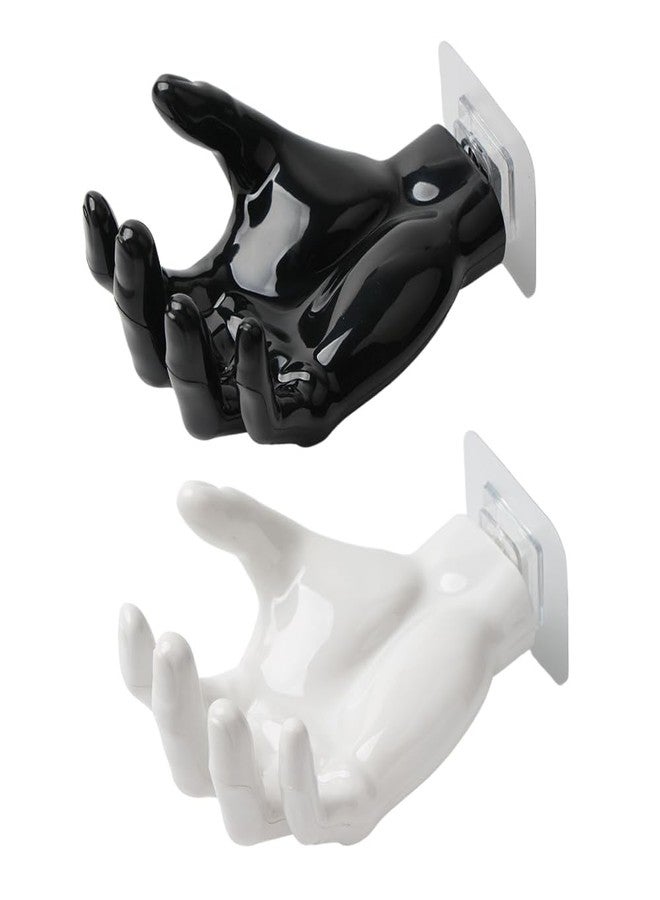 Ximimark 2 pcs Hand Shaped Soap Holder, Wall Mounted Strong Adhesive Hook for Home Storage of Keys and Earphones, Punch-Free Traceless Soap Storage Rack, Bathroom Accessories - Image 1