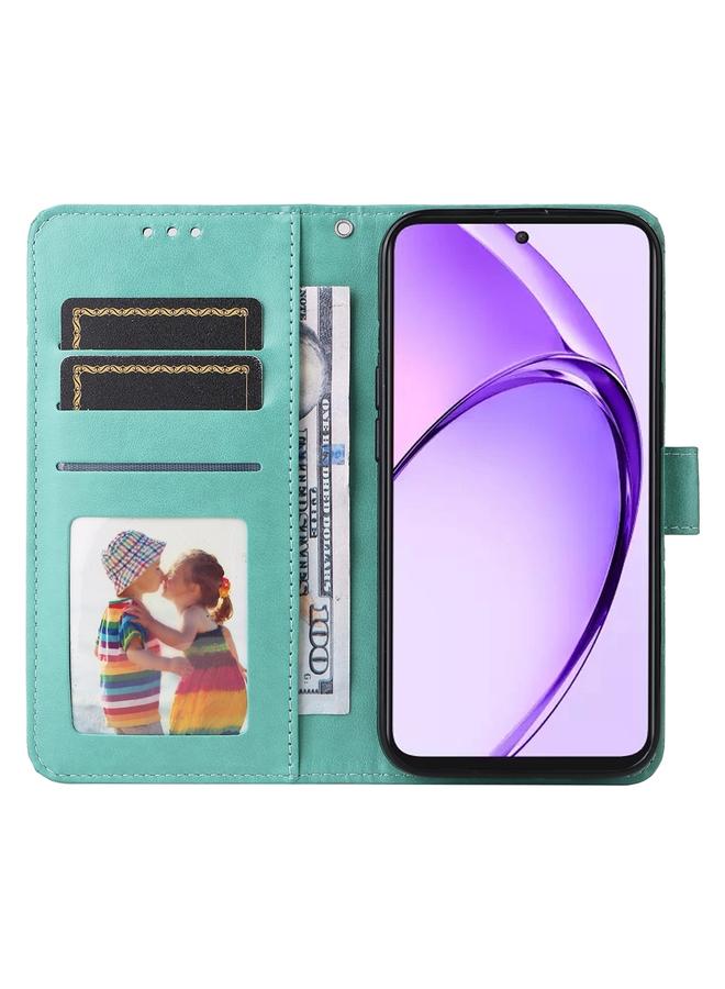 اس-توب جراب لهاتف OPPO A3 Pro 5G عالمي / هندي، جراب هاتف من الجلد المنقوش بنقشة عباد الشمس - Image 4