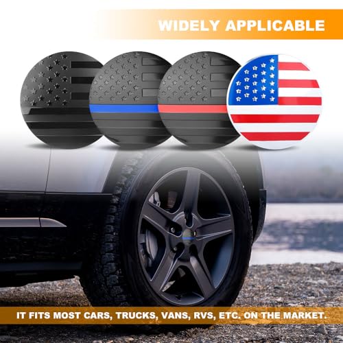 WINUERK 4PCS American Flag Wheel Center Caps Stickers, 56mm/2.2 Inch Wheel Rim Hub Caps, Waterproof USA Flag Wheel Hub Center Cap Emblems, Automotive Exterior Decals Accessories Fit Most Cars - Image 4