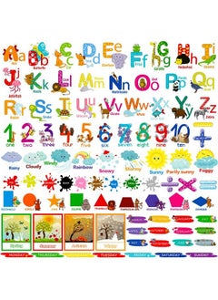 Chinco 9 Sheets Kids Alphabet Wall Decals Educational Number Wall Stickers Decals Colorful Abc Animal Learning Wall Decals Peel And Stick Removable Stickers For Toddlers Classroom Nursery Bedroom  - Image 1
