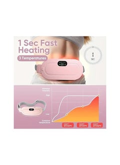 Generic Electric Heating Belt for Women – Pain Relief with 3 Heat Levels & 4 Massage Modes, Portable & Rechargeable – Pink  - Image 4