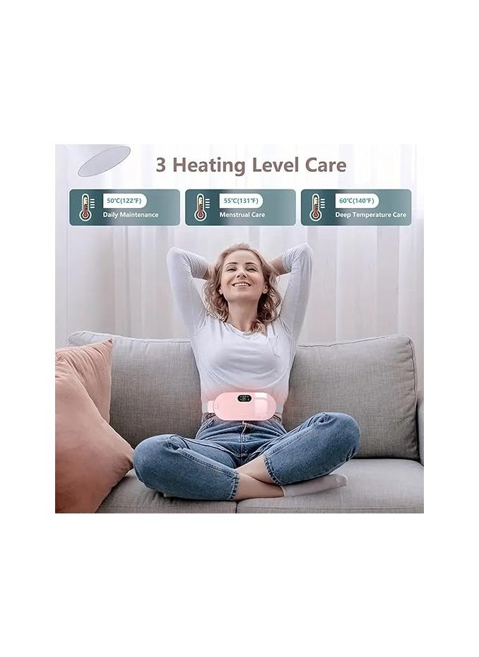 Generic - Electric Heating Belt for Women – Pain Relief with 3 Heat Levels & 4 Massage Modes, Portable & Rechargeable – Pink - Image 1