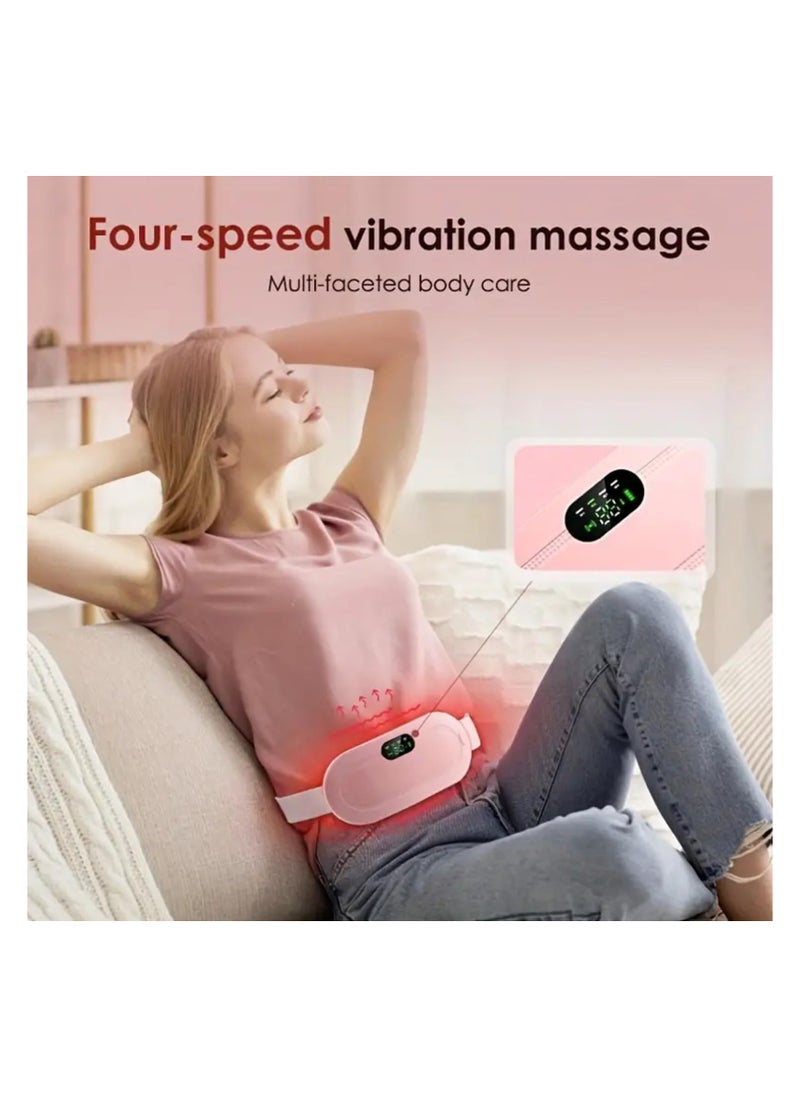 Generic - Electric Heating Belt for Women – Pain Relief with 3 Heat Levels & 4 Massage Modes, Portable & Rechargeable – Pink - Image 1