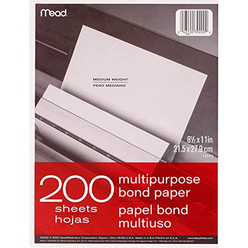 Mead Multipurpose Paper, 8-1/2" x 11", Letter Size, Bond, White, 200 Sheets/Pack (39200) - Image 5