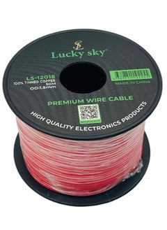 Lucky Sky Lucky Sky 20awg Wire Flexible Silicone Tinned Copper Wires Silicone Rubber Insulated Red Color 50M 164ft OD:-1.8mm 300V Stranded Hook up Wire. (RED)  - Image 1
