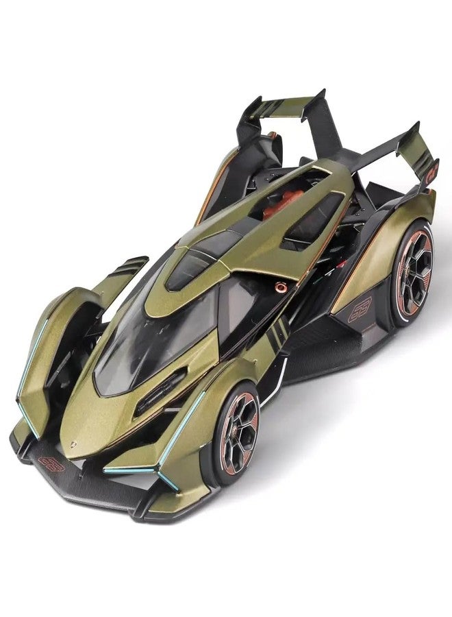 TONIRY Scale Exclusive Alloy Metal Pull Back Die-cast Car Model with Sound Light Mini Auto Toy for Kids Metal Model Toy Car with Sound and Light (1:22 Scale Lamborghini RANBO V12GT-GREEN) - Image 1