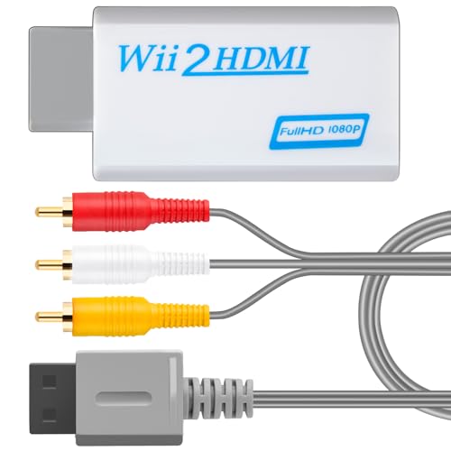 DTianSir Wii HDMI Adapter with AV Cable,Wii to HDMI Converter 1080P with 3.5mm Audio Jack,Compatible with All Nintendo Wii Display Modes - Image 1