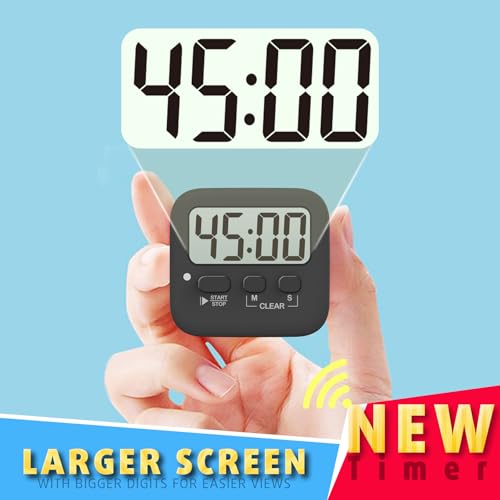Antonki 2 Pack Digital Timer for Kids, Magnetic Countdown Kitchen Timers for Cooking, Egg, Classroom, Teacher, Exercise, Study, Oven - Battery Included - Image 3